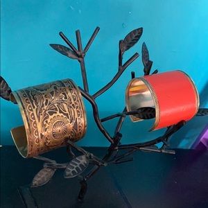 Two chunky cuff bracelets